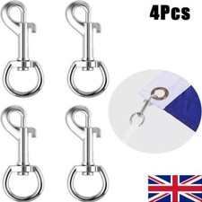 Flag Clips For Flagpole Rope 4pcs Heavy Duty Stainless Steel Swivel Snaps Hooks^