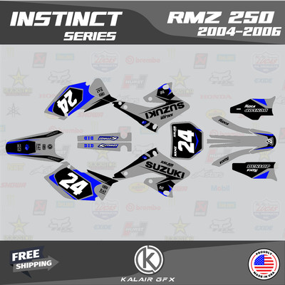 Graphics Kit for SUZUKI RMZ250 2004 2005 2006 INSTINCT-Blue