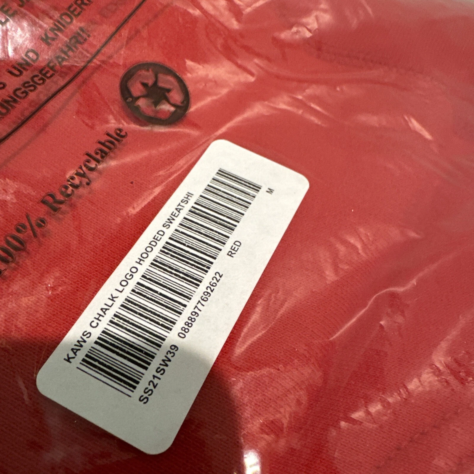 NUOVA felpa con cappuccio rossa Supreme x KAWS scatola di gesso logo Bogo taglia media 2021