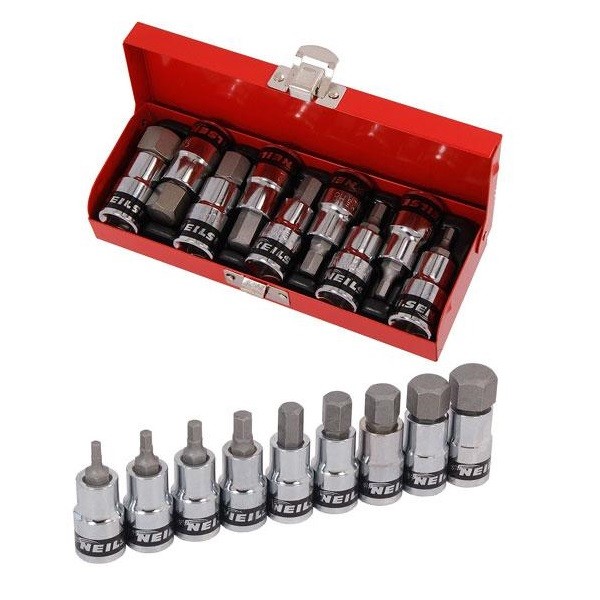1/2"" DRIVE HEX / ALLEN BIT SOCKET SET Metric 4, 5, 6, 8, 10, 12, 14, 17, 19mm