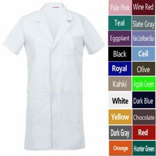 Men's Short Sleeves Lab Coat Laboratory Doctor Workwear