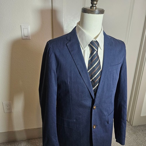 $168 NWT J Crew 38R Blazer Suit Jacket Men Ludlow Cotton Blend Dark Bluish Gray - Picture 2 of 20
