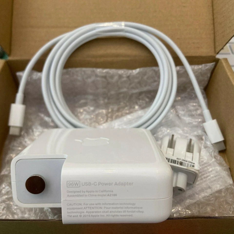 Cargador adaptador de corriente USB-C 96W OEM para MacBook Pro 16" A2166 MX0J2AM/A + cable Foto 2 de 4