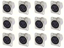 (12 PACK) NEUTRIK NC3FD-L-1 3-PIN XLR Female D Type Panel Mount - Nickel
