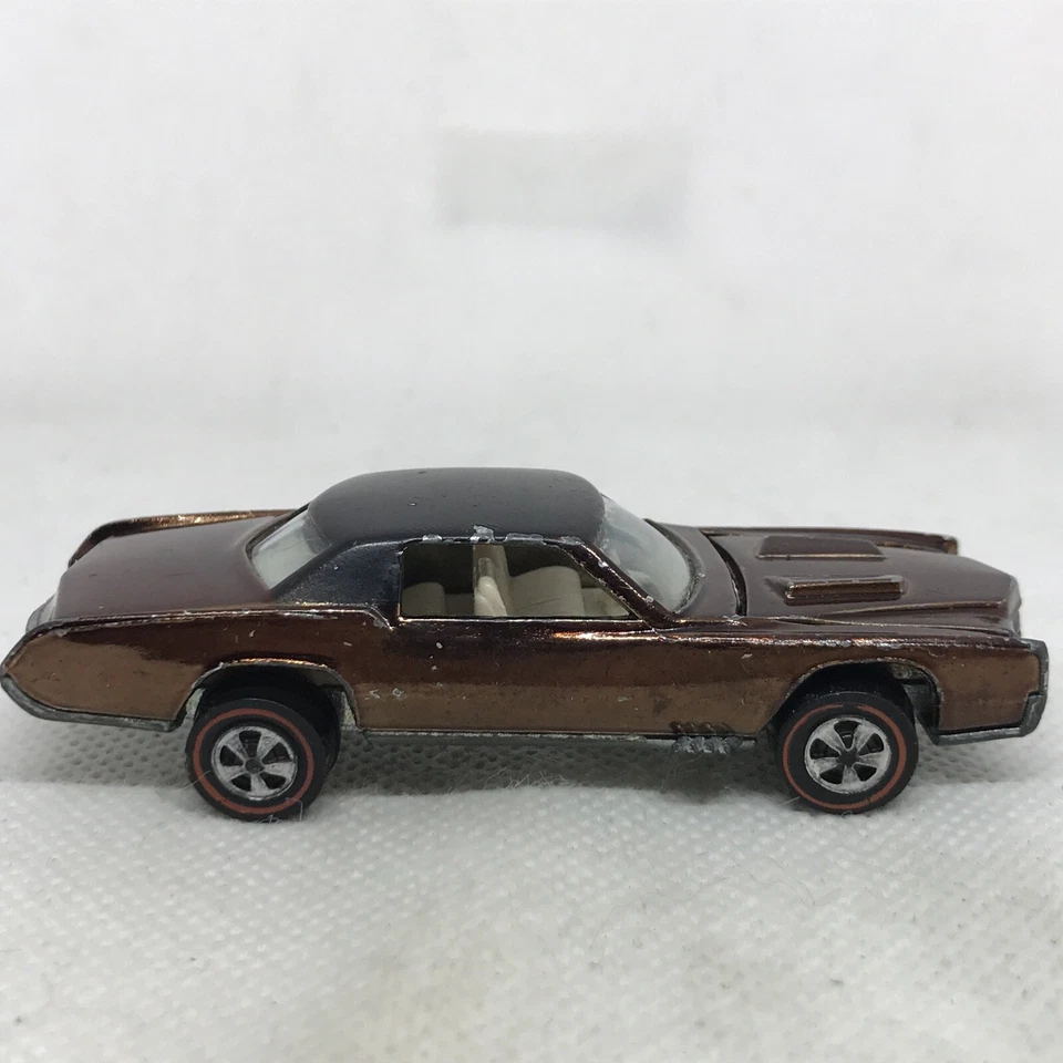 Hot Wheels Redline Custom Eldorado 1968 marrón blanco interior Hecho en Estados Unidos Foto 4 de 4
