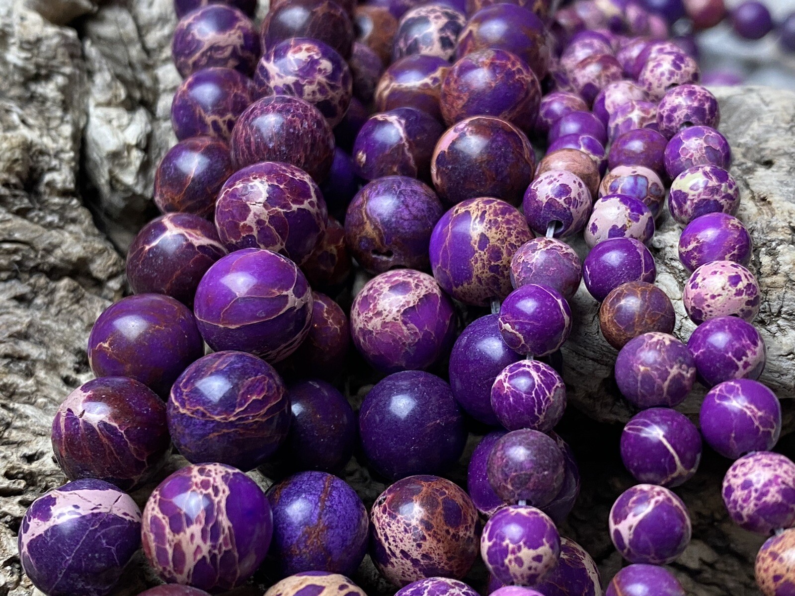 Premium quality Imperial purple Jasper Beads, Round gemstone beads eBay