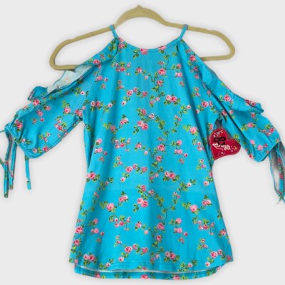Crush Original Girls Soft Knit Open Shoulder Short Sleeve Top Size 14/16