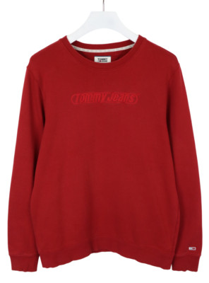Tommy Hilfiger Jeans Sweatshirt Mens Large Jumper Crew Neck Chest Artwork