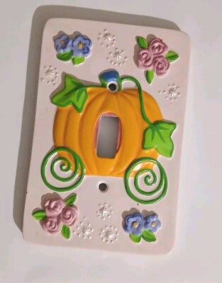 Light Switch Cover Disney Princess Cinderella Pumpkin Carriage Hand Painted Kids