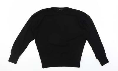 Boohoo Damen Pullover schwarz Rundhals Acrylmischung Größe M