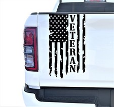 Veteran Retired American Flag Truck Tailgate Vinyl Decal Sticker for most Trucks