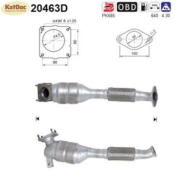   Katalysator für Ford Tourneo/Transit Connect, 1.8 Di/TDCi, 55/66kW, Euro 4