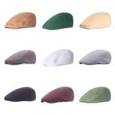 Men Casual Peaked Flat Cotton Blend Hat Ivy Duckbill Casquette Driver Cabbie Cap