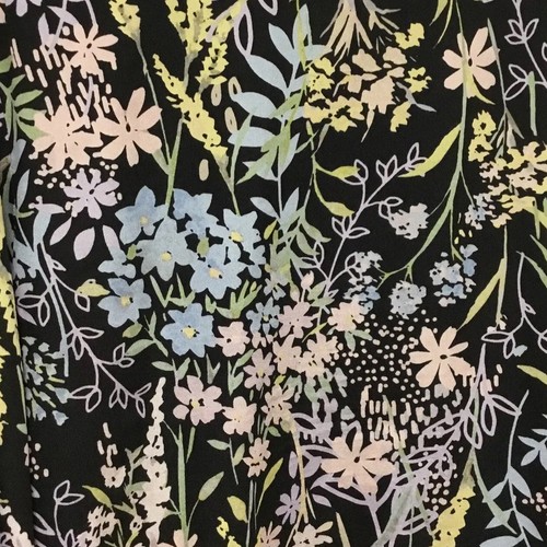 Womens Calvin Klein Button Front Blouse Black Pastel Garden Floral Sz XL 16-18 - Picture 9 of 11