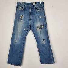 Abercrombie & Fitch Jeans Mens 31X30 Regular Fit Bootcut Blue Denim Destroyed