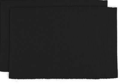 Set of 4 305015 Design Imports Ribbed Black Placemat Set of 4 305015 Design Imports Ribbed Black Placemat