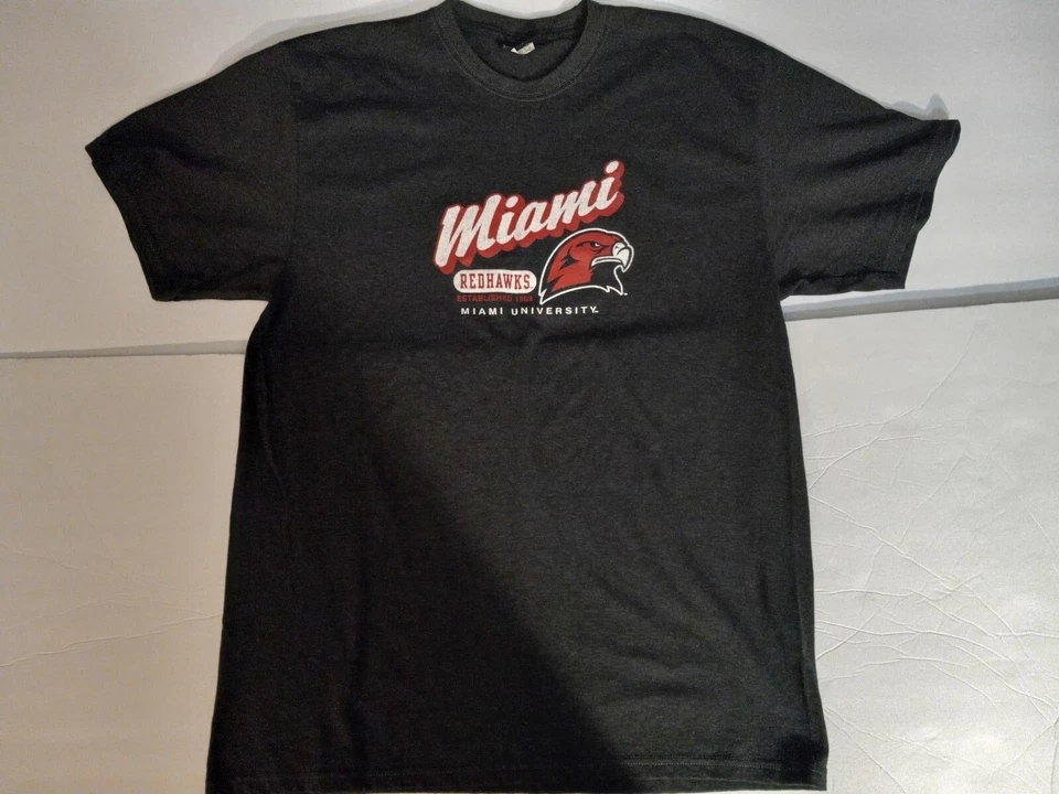 Редкая мужская футболка Miami Ohio Redhawks размер XL цвет древесный уголь Jones Mitchell - Изображение 2 из 4