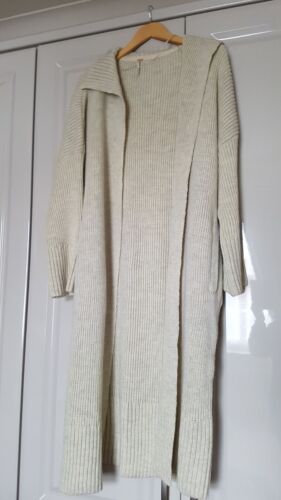 Free People 'Finely Maxi' Wool Blend Cardi in Ivory - MEDIUM - BNWT - RRP £188 - Picture 4 of 7