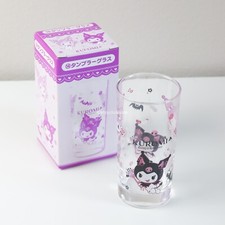 Taza vaso de vidrio delgada Kuromi Angel & Demon taza Atari Kuji 4" H Japón nueva