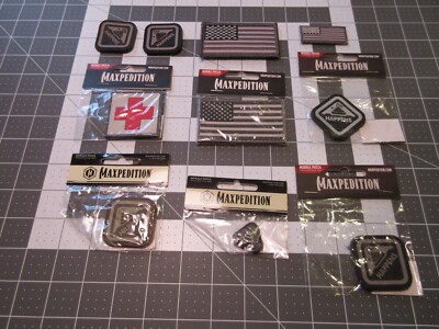 Lot of Maxpedition Hook and Loop Patches Morale Patches Most unopened