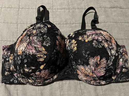 Torrid Curve Lightly Lined Bra Floral Full Coverage 40DDD Sexy EUC