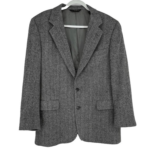 Brooks Brothers Suit Mens 42L Gray Herringbone 2 Button 1818