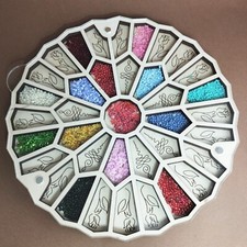 Wooden organizer for beads with a transparent lid for 37 cells
