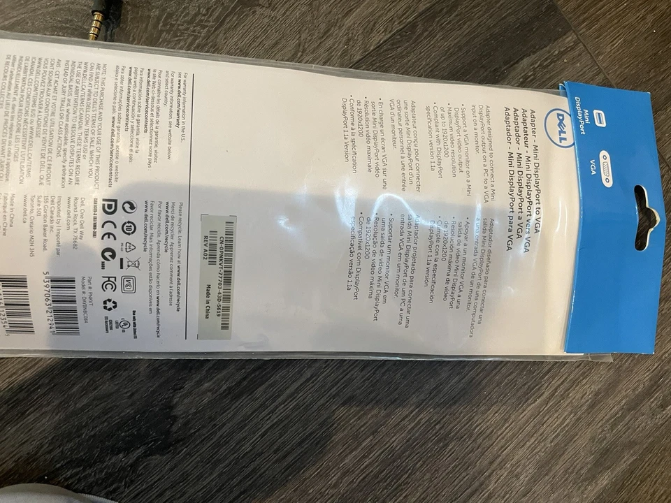 Dell DAYBNBC084 Mini DisplayPort to VGA Cable - Black - Image 2 of 2