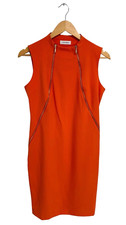 Calvin Klein women's sleeveless sheath dress orange knee length size M