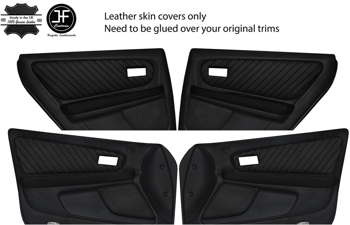 BLACK STITCH 2X FRONT+REAR DOOR CARD TRIM COVERS FOR TOYOTA JZX