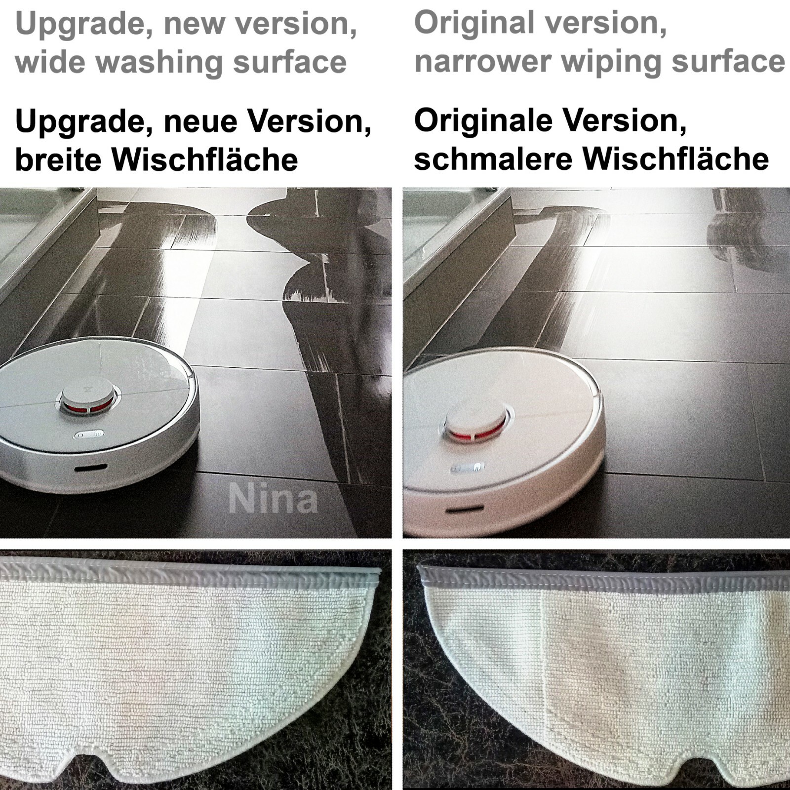 Nina Roborock S6 T6 Upgrade Wischtücher Seitenbürste HEPA Filter Zubehör Mopp Świetne oferty i popularność