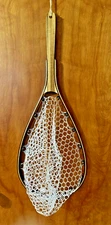 Short Handle Fly Fishing Net Handmade with Rubber Net Maple Black Walnut Cherry
