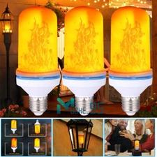 1/2/3x LED Flame Effect Fire Light Bulb E27 Simulated Nature Flicker Lamp Bulbs