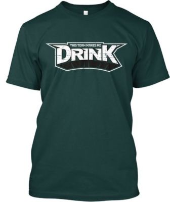 Philadelphia Eagles Shirt THIS TEAM MAKES ME DRINK funny philly t-shirt NEW 
