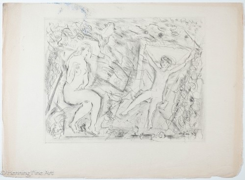 Beautiful John Marin Collotype Lithograph "Movement Fantasy," Surrealist Figures - Picture 2 of 10