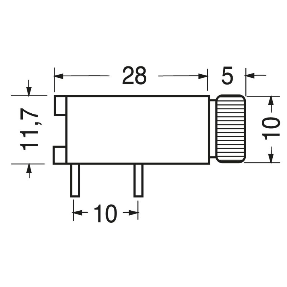 Portafusibile Da Circuito Stampato 5x20mm 6,3A 250V Corpo Chiuso