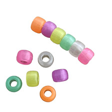 100 Pony Beads Glow In the Dark Pastel Mix Acrylic 8.5mm 3.5mm Hole Kids Crafts