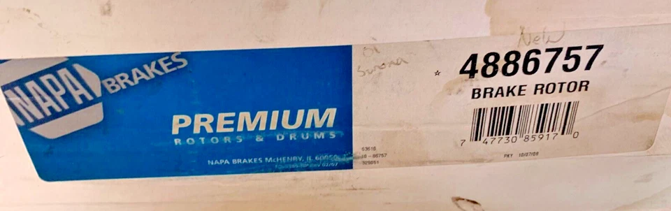 OB NAPA Premium 4886757 Rotor de freno 5 orejetas 10,51" OD Blazer Sonoma Jimmy S10 Foto 4 de 4