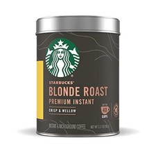 Starbucks Premium Instant Coffee, Blonde Roast, 100 Arabica, 1 Tin - Up To 40