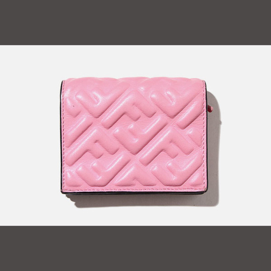 Fendi BAGUETTE FF LOGO BIFOLD WALLET COMPACT PINK 8M0420