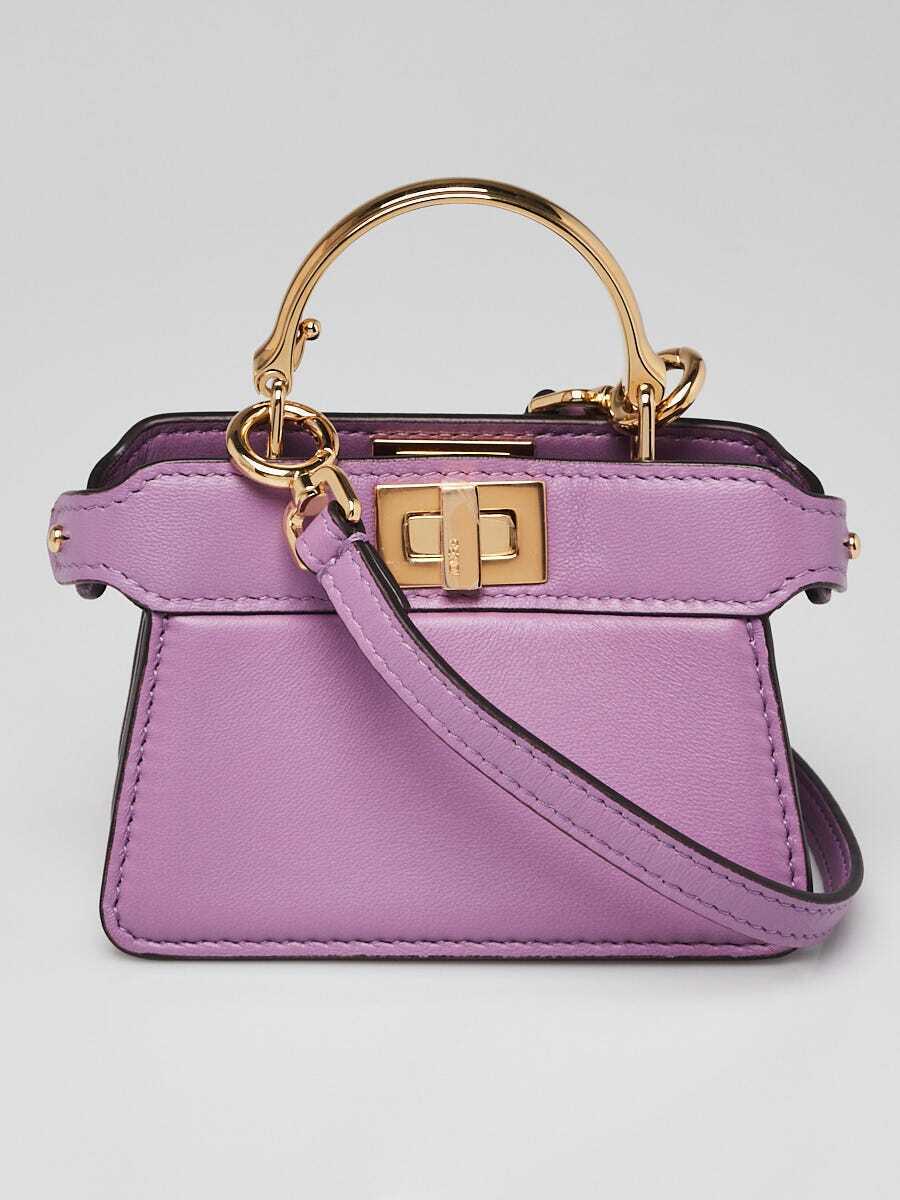 Fendi Purple Smooth Leather Nano Peekaboo Maxi Handle Bag Fendi Purple Smooth Leather Nano Peekaboo Maxi Handle Bag