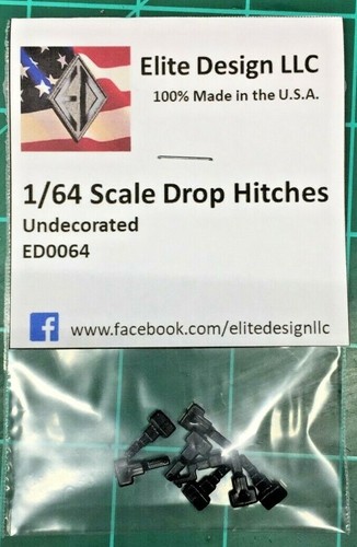 1:64 Bumper DROP trailer hitch only 8pc Black compatible with ERTL,Greenlight - Picture 6 of 6