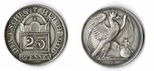 25 Pf. 1908 Probepr&auml;gung Probe zum 25Pf. J.18 in anderer Gestaltung  vz