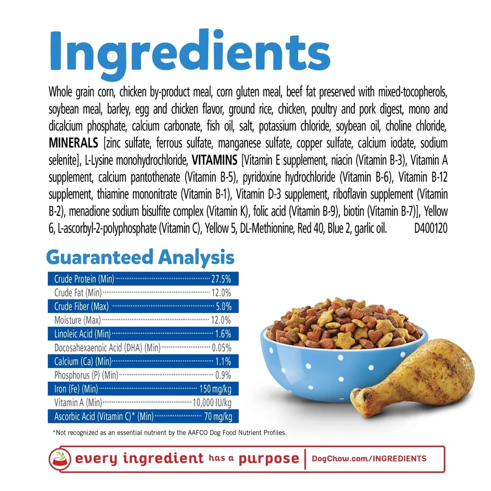 Comida seca para cachorros Purina Puppy Chow alta en proteínas, completa con pollo real, 15 lb Foto 4 de 4