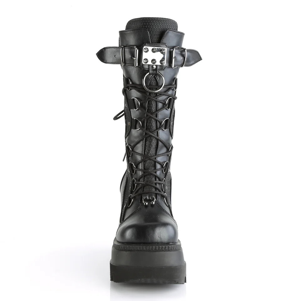 Demonia Shaker-70 Black Vegan Leather Mid-Calf Bo… - image 3