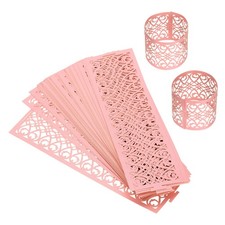 150Pcs Napkin Rings Laser Cut Foil Paper(Pink, 6.7 x 2")