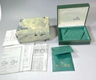 VINTAGE GENUINE ROLEX Green watch box case wood leather 11.00.01 260505009yA