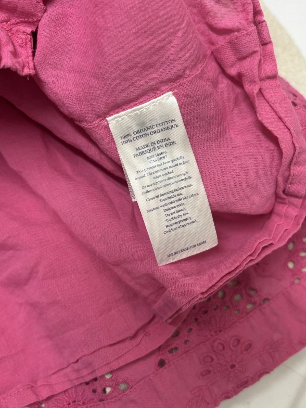 Faherty Eyelet Patchwork Top Women’s Large Pink B… - image 6