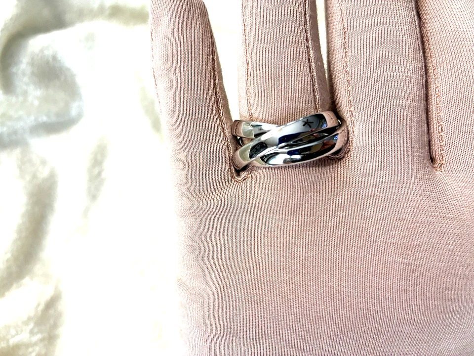 BELLA ORO ROLLING RINGS, 14K WHITE GOLD OVER RESIN, SIZE 8 (M4831-52) - Image 4 of 4