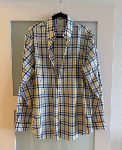 L L Bean Men’s LS Button Down Plaid  Shirt Traditional Fit M-Reg NWOT